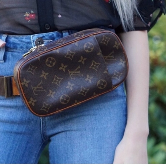 Authentic Louis Vuitton pochette gange monogram bum bag waist bag mini - Picture 1 of 14